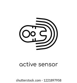 active sensor icon. Trendy modern flat linear vector active sensor icon on white background from thin line general collection, editable outline stroke vector illustration