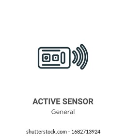 Active sensor outline vector icon. Thin line black active sensor icon, flat vector simple element illustration from editable general concept isolated stroke on white background