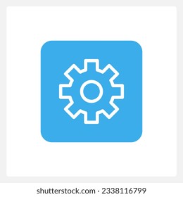 Active settings button UI element template. Editable isolated vector dashboard component. Flat user interface. Visual data presentation. Web design widget for mobile application with light theme