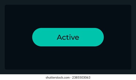 Active sign up button state UI element template. Editable isolated vector dashboard component. Flat user interface. Visual data presentation. Web design widget for mobile application with dark theme
