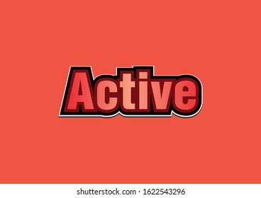 Active slogan with red illustration