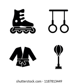 Active Sport Equipment. Simple Related Vector Icons Set for Video, Mobile Apps, Web Sites, Print Projects and Your Design. Active Sport Equipment icon Black Flat Illustration on White Background.