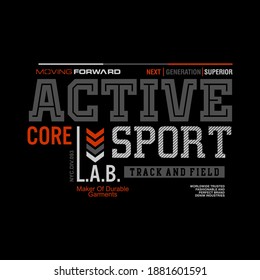 ACTIVE SPORT graphic typography design t shirt vector illustration, casual sport, denim vintage

