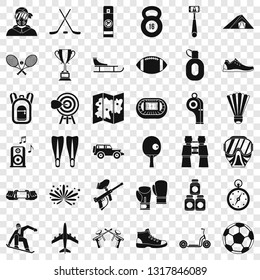 Active sport icons set. Simple style of 36 active sport vector icons for web for any design
