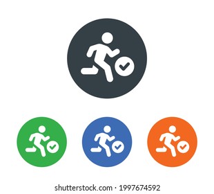 Active sport symbol. Set of runner icon vector illustration.