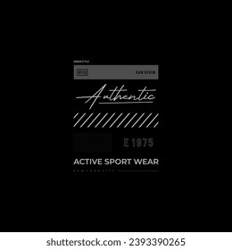 active sport typography label t-shirt design