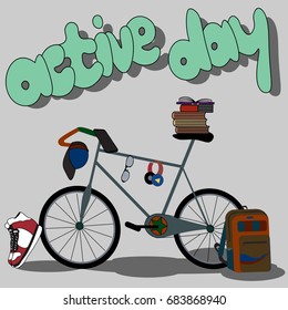 active sports day with objects