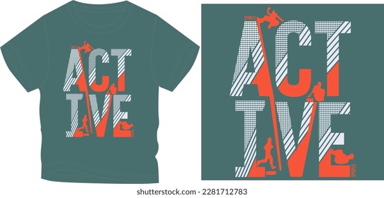 active sports graphic design vector