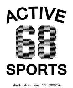 active sports typography, t-shirt graphics, vectors