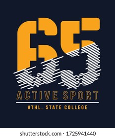 active sports typography, t-shirt graphics, vectors