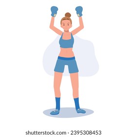 Active Sports Woman Boxing with Confidence. Powerful Female Boxer in Gym Workout Session