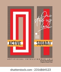 Active squad  t shirt design men's