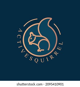 ACTIVE SQUIRREL LINE ART LOGO