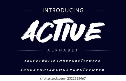 Active Stylish brush painted an uppercase vector letters, alphabet, typeface.