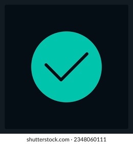 Active success button UI element template. Editable isolated vector dashboard component. Flat user interface. Visual data presentation. Web design widget for mobile application with dark theme