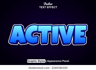 active text effect with graphic style and editable.