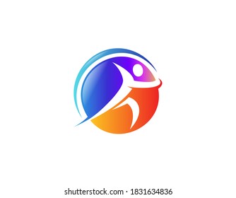 Ilustración de diseño del logotipo del símbolo deportivo de tiempo activo.