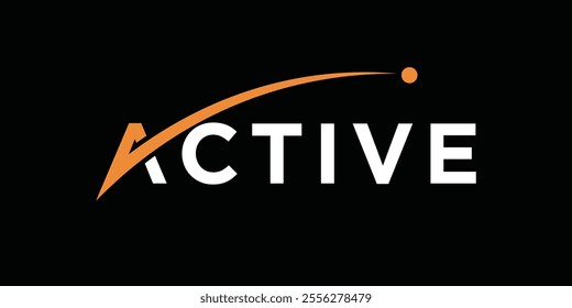 Active typography logo design, Active letter mark graphic vector concept 