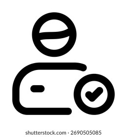 Usuario activo — Icono de contorno vibrante con diseño creativo para el compromiso y la interacción
