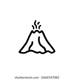 Active Volcano Eruption black Icon Vector isolated illustration design