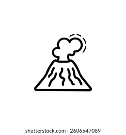 Active Volcano Eruption black Icon Vector isolated illustration design