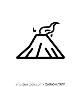 Active Volcano Eruption black Icon Vector isolated illustration design