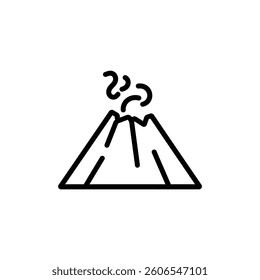 Active Volcano Eruption black Icon Vector isolated illustration design