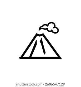 Active Volcano Eruption black Icon Vector isolated illustration design