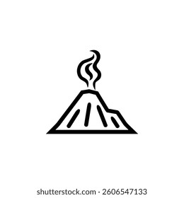 Active Volcano Eruption black Icon Vector isolated illustration design