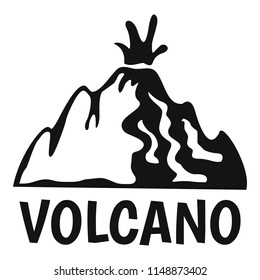 Active volcano logo. Simple illustration of active volcano vector logo for web design isolated on white background