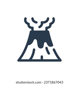 Active Volcano Topography Vector Icon Illustration