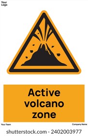 Active volcano zone signs symbol standard iso 7010