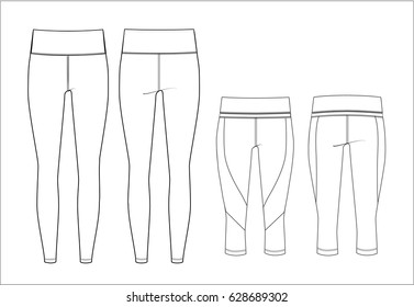 active wear legging - technical fashion illustration 