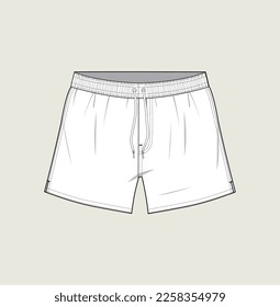 ilustración de sketch plano de pantalones cortos activos