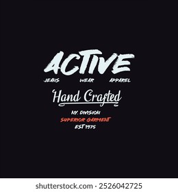 active wear typography for print t shirt 