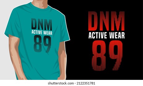 Active wear typography t-shirt design