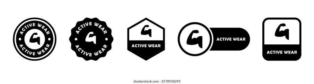 Active Wear - vector signs for sport clothes labels.