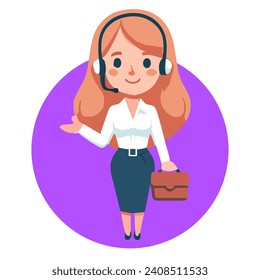 Active Woman Sales Consultant Displaying Expertise