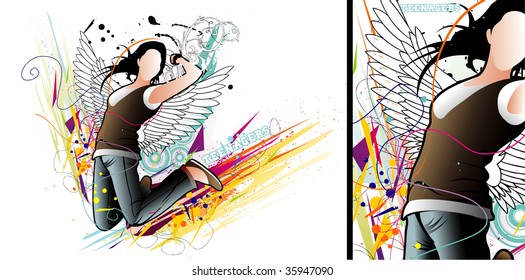 active woman vector