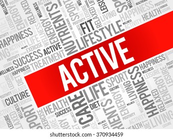 ACTIVE word cloud background, health concept