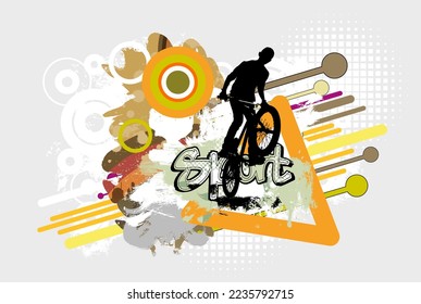 Active young person riding a bmx