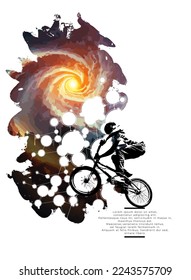 Active young person riding a bmx