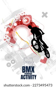 Active young person riding a bmx