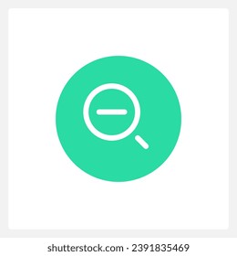 Active zoom minus button UI element template. Editable isolated vector dashboard component. Flat user interface. Visual data presentation. Web design widget for mobile application with light theme