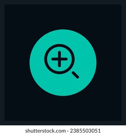 Active zoom more button UI element template. Editable isolated vector dashboard component. Flat user interface. Visual data presentation. Web design widget for mobile application with dark theme