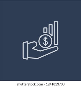 Actively managed funds icon. Actively managed funds linear design concept from Actively managed funds collection. Simple element vector illustration on dark blue background.