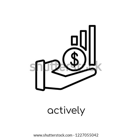 actively managed funds icon. Trendy modern flat linear vector actively managed funds icon on white background from thin line Actively managed funds collection, outline vector illustration