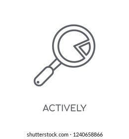 Actively managed funds linear icon. Modern outline Actively managed funds logo concept on white background from business collection. Suitable for use on web apps, mobile apps and print media.