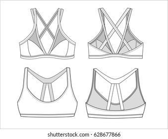 active-wear bra ~ technical fashion illustration