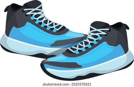 Activewear shoes. Cartoon sneakers. Trendy athletic footwear isolated on white background